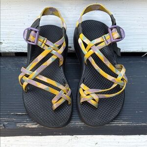 Chaco Yellow and Purple Zcloud sandals size 6